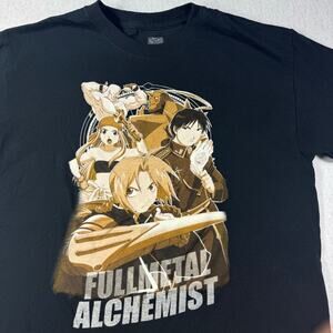 Vintage Fullmetal Alchemist T Shirt Black with Flaw Size Medium 2004 FMA Anime